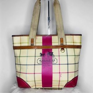 Coach Plaid Leather Tattersall Bag